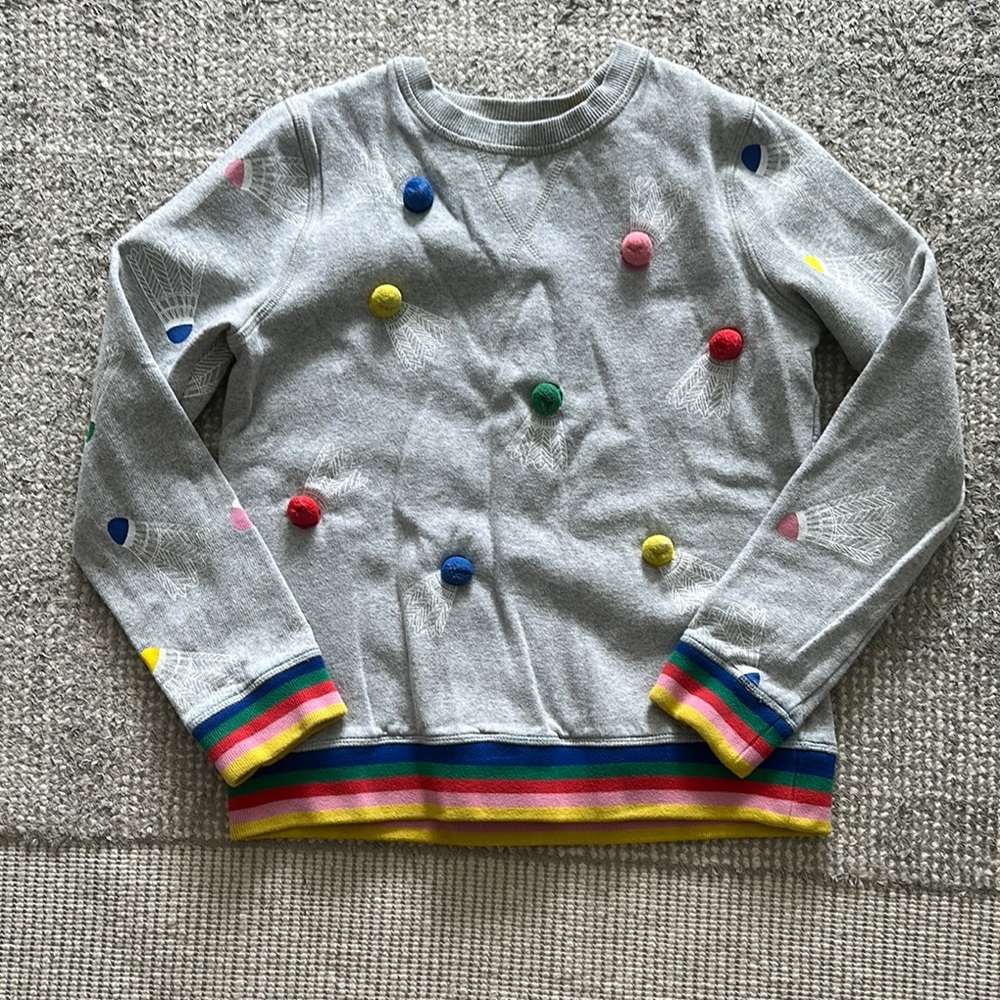 Boden Gray and Blue Sweatshirts with Embroidered Details